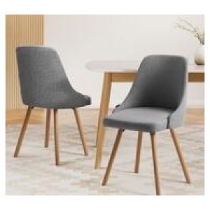 Set Of 2 Abegail Dining Chair Grey 2 Seater