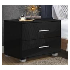 Set Of 2 Aljon Bedside Table Black