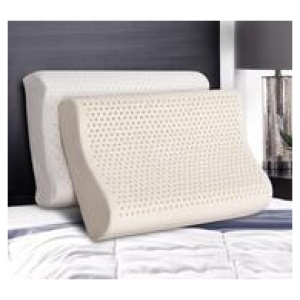 Set Of 2 Drezzia Latex Pillow Neutral