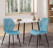 Set Of 2 Erich Dining Chair Blue 2 Seater