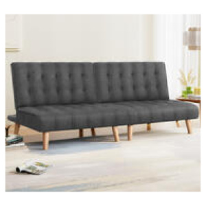 Set Of 2 Lioren 2 Seater Sofa Bed Grey
