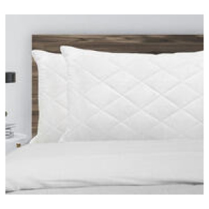 Set Of 2 Luxury Bamboo Quilted Pillows White