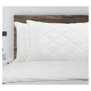Set Of 2 Luxury Bamboo Quilted Pillows White