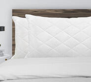 Set Of 2 Luxury Bamboo Quilted Pillows White