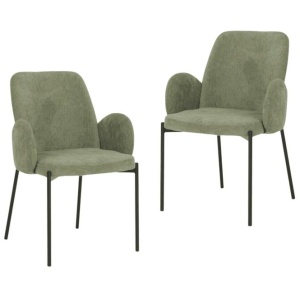 Set Of 2 Riley Knit Fabric Modern Kitchen Dining Chair - Sage