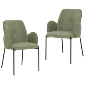 Set Of 2 Riley Knit Fabric Modern Kitchen Dining Chair - Sage