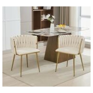 Set Of 2 Selene Dining Chairs Neutral