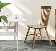 Set Of 2 Spindle Dining Chairs Brown