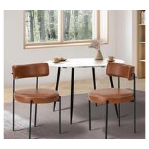 Set Of 2 Zumma Dining Chairs Brown 2 Seater