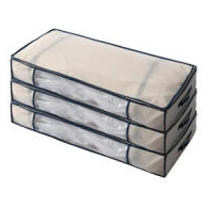 Set Of 3 Vacuum Garment Bags Neutral