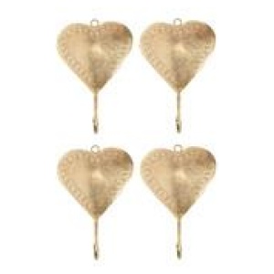 Set Of 4 Heart Wall Hangings Yellow