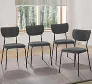 Set Of 4 Tally Linen Dining Chair Set Grey