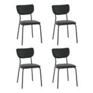 Set Of 4 Tally Pu Dining Chair Set Black