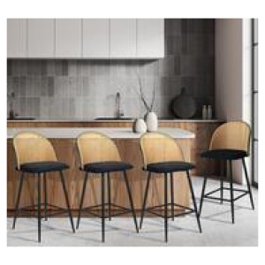 Set Of 4 Tarrant Bar Stools Black