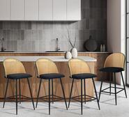 Set Of 4 Tarrant Bar Stools Black