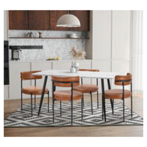 Set Of 4 Zumma Dining Chairs Brown 4 Seater