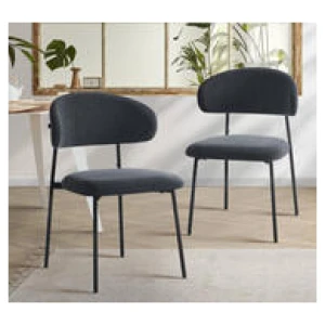 Set Of 6 Trevor Linen Dining Chair Set Grey