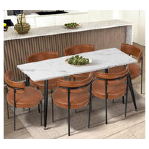 Set Of 6 Zumma Dining Chairs Brown 6 Seater