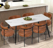 Set Of 6 Zumma Dining Chairs Brown 6 Seater