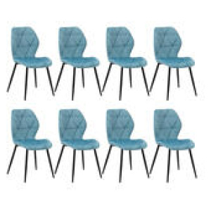 Set Of 8 Erich Dining Chair Blue 8 Seater
