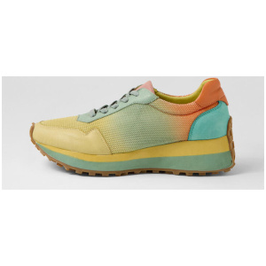 Shelie Yellow Blue Multi Leather Sneakers