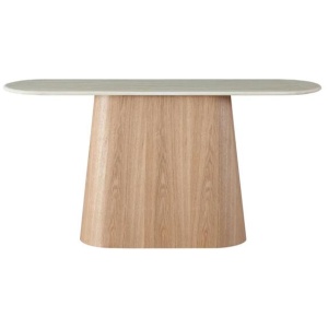 Sibley Artificial Marble Hallway Console Table White Travertine