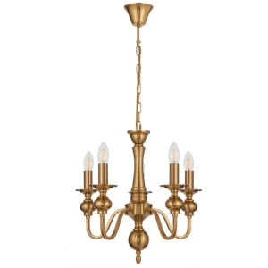 Siedel Vintage Pendant Hanging Lamp 5-Light Metal Copper Polished