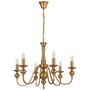 Siedel Vintage Pendant Hanging Lamp 6-Light Metal Copper Polished