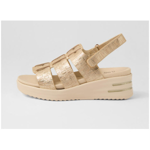 Sobu Xw Gold Sparks Vanilla Leather Sandals