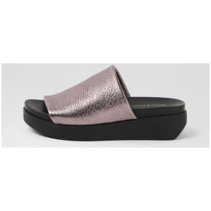 Soffia Pewter Black Leather Sandals
