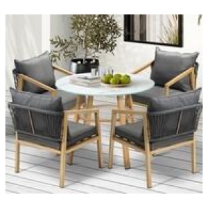Spinda 4 Seater Outdoor Dining Set Grey
