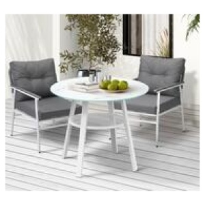 Spindle 2 Seater Outdoor Dining Set Grey