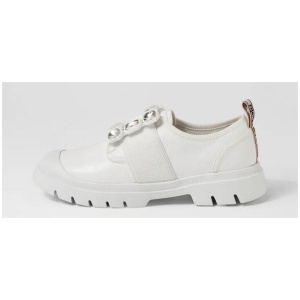 Stann White Leather Heels