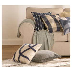 Strand Square Navy Cushion Neutral