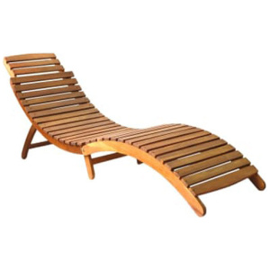 Sun Lounger Solid Acacia Wood Brown