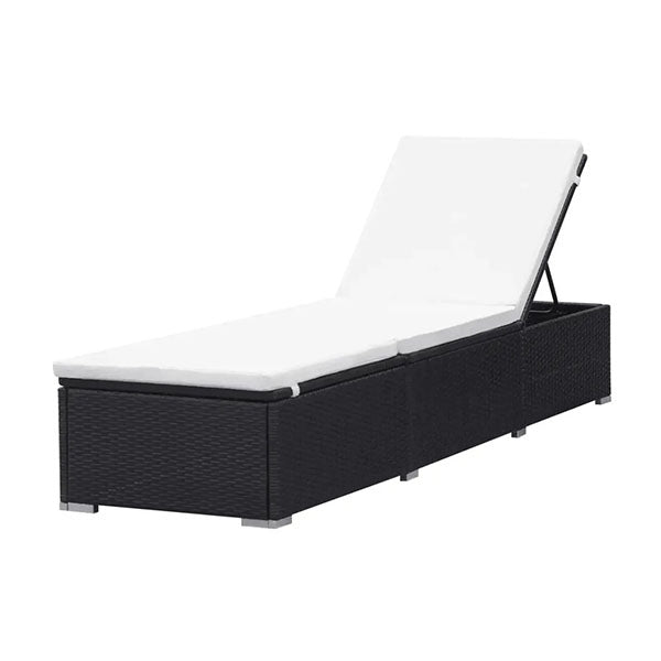 Sun Lounger With Cushion Poly Rattan