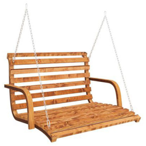 Swing Bench Solid Bent Wood With Teak Finish 91X130X58 Cm