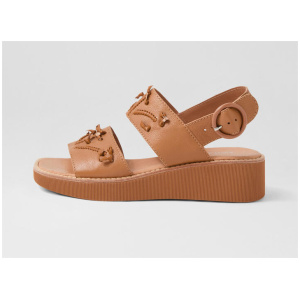 Tallulah Dark Tan Leather Sandals