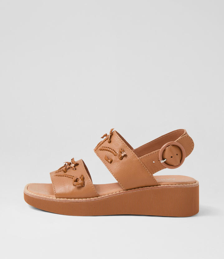 Tallulah Dark Tan Leather Sandals