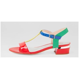 Taner Tangerine Patent Multi Sandals
