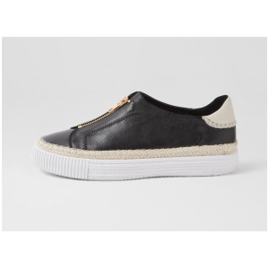 Tayora Black White Leather Sneakers