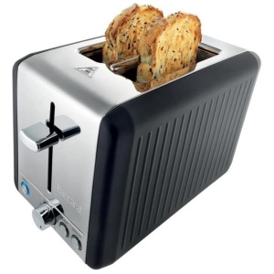 The Toasty Slice 2 Slice Toaster Size 29.0X16.3X19.0cm in Black by Baccarat