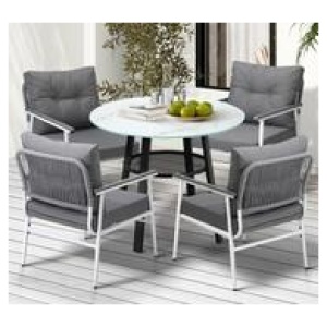 Tobago 4 Seater Outdoor Dining Set Grey