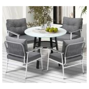 Tobago 4 Seater Outdoor Dining Set Grey