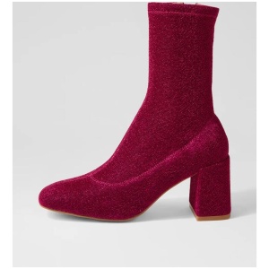 Trusted Fuchsia Glitter Stretch Fabric Ankle Boots