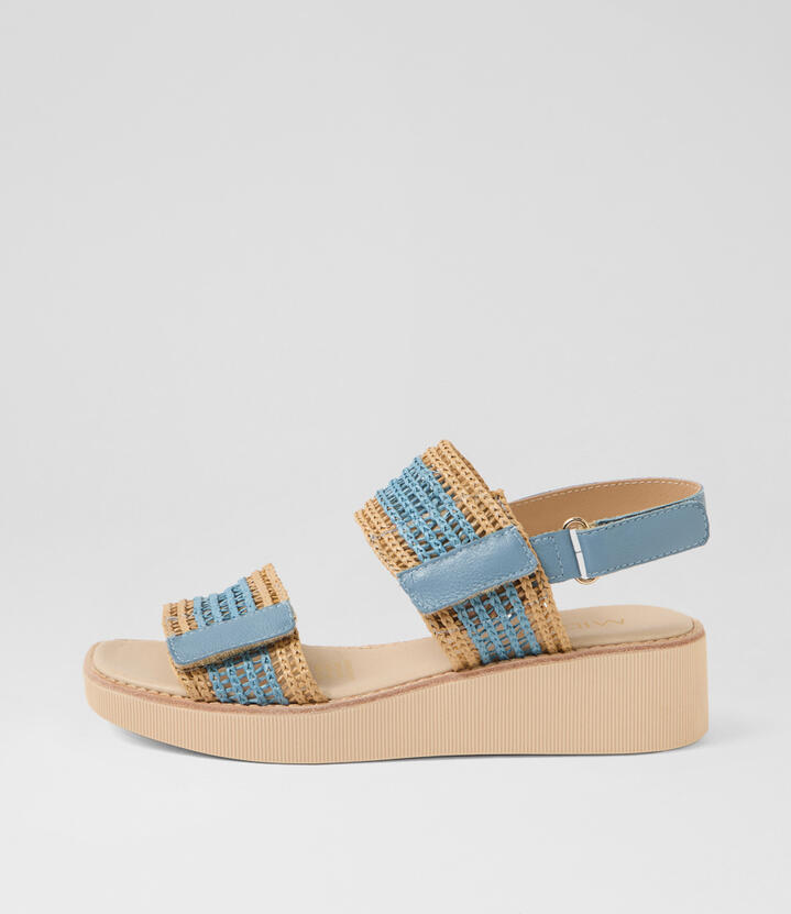 Tucker Natural Denim Fabric Sandals