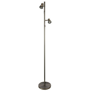 Twin Adjustable Antique Brass Floor Lamp