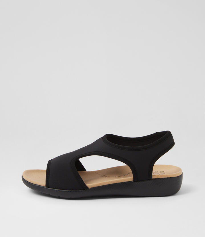 Ullahs W Black Neoprene Sandals