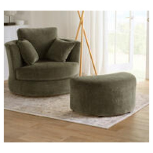 Valentini Swivel Armchair Chiswick Moss