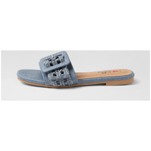 Vanrennes Blue Synthetic Raffia Sandals